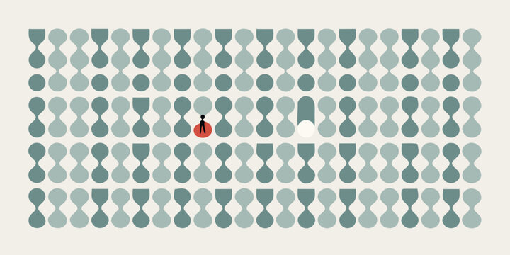 dot grid pattern with human figure abstract