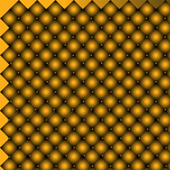 Naklejka premium Luxury gold quilted leather background with golden studs
