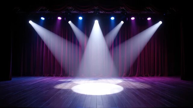 Stage spotlight lighting scene, stage spotlight effect display
