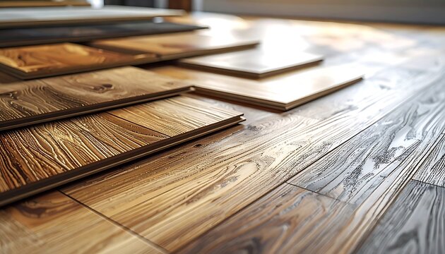 Wood plank flooring samples