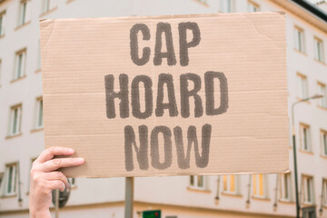 "Cap hoard now" Limit personal accumulation immediately. TRILLION. LIMIT. TAX. HOARD. WEALTH. © AndriiKoval