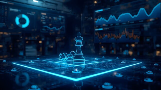 Futuristic Chess Game - Strategy and Technology in a Digital World.