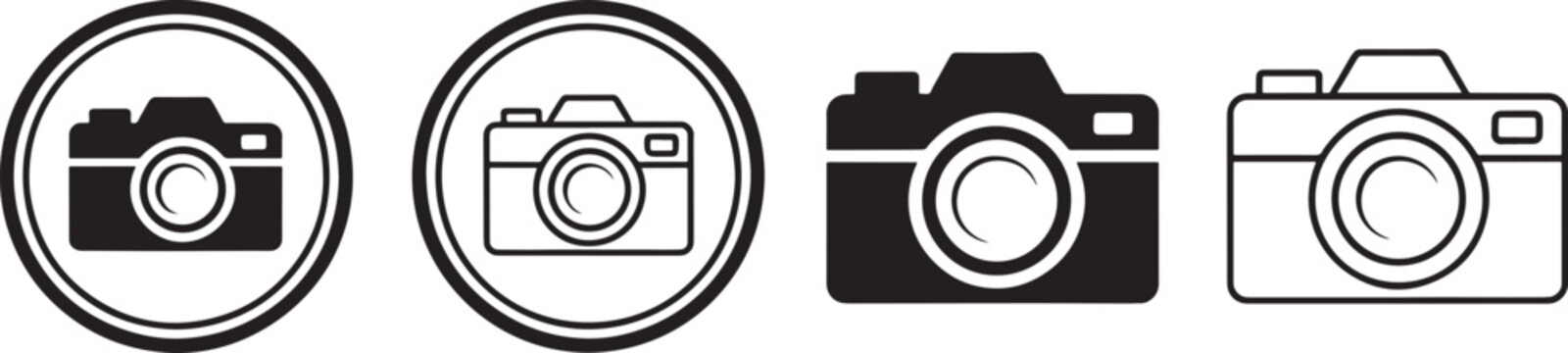 Modern Camera Logo and Photography Badge Icon Set