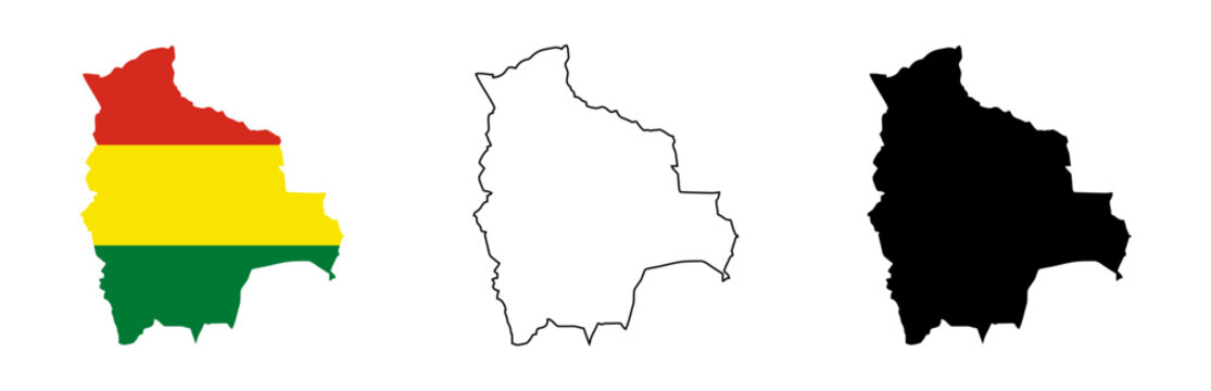 Vector illustration of a map of Bolivia.