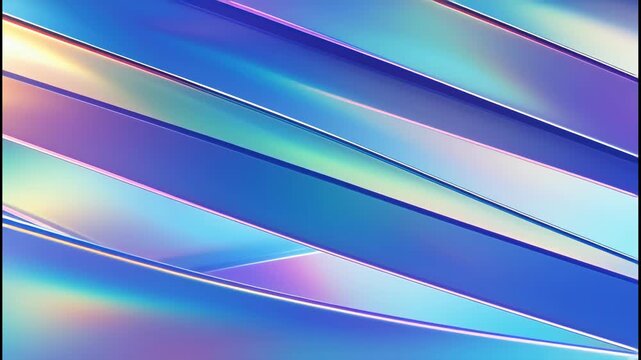 Abstract holographic gradient background with iridescent diagonal lines