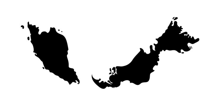 Vector illustration of the map of Malaysia.