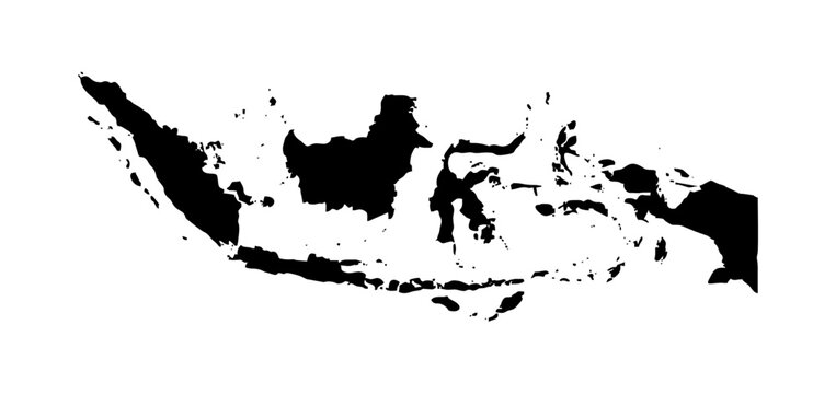 Vector illustration of a map of Indonesia.