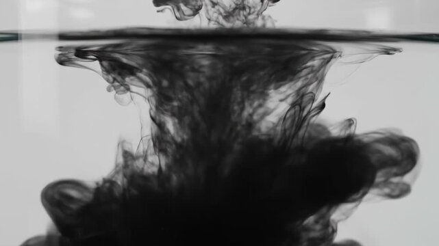 Ink diffusion scene in water, ink diffusion close-up