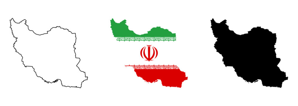Vector illustration of a map of Iran.