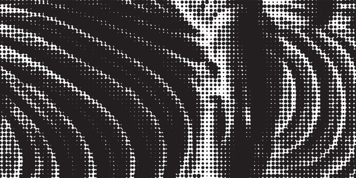 Black And White Halftone Dot Stripes Abstract Background With Zebra-Like Retro Texture