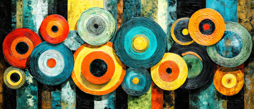 Colorful Abstract Circle Pattern &ndash; AI Generative