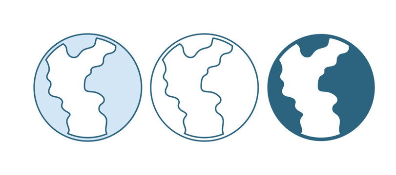 Blue Global economic crisis icon isolated on white background. World finance crisis. Vector