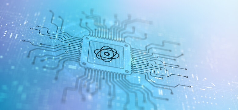 Quantum Computing Revolutionizing Processing Illustrated on a Processor.
