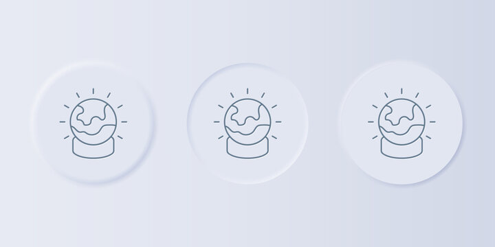 Grey Magic ball icon isolated on grey background. Crystal ball. Set icons in square buttons. Vector