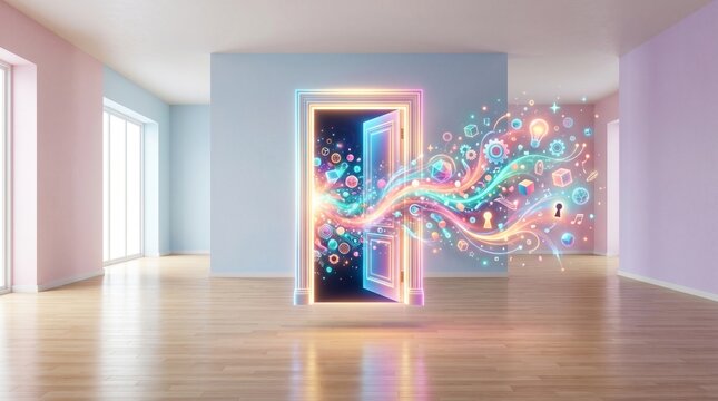 Abstract Portal of Creativity and Innovation Opening to New Possibilities and Ideas