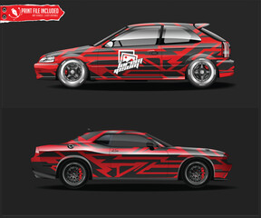 Naklejka premium Stylized Cars with Bold Patterns
