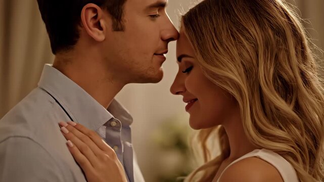 Close-up of intimate interactions between couples, couples looking at each other affectionately