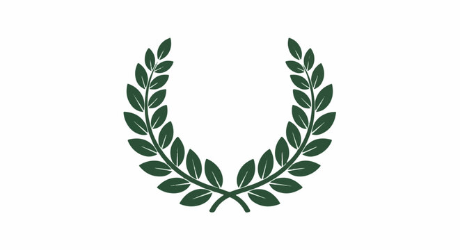 Dark green laurel wreath, symbol of achievement and victory