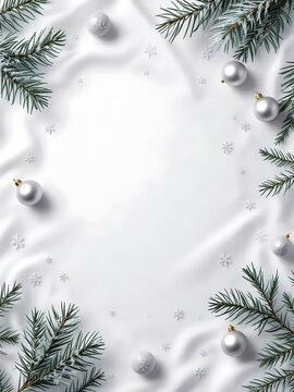 Luxury silver winter holiday background with elegant seasonal copy space