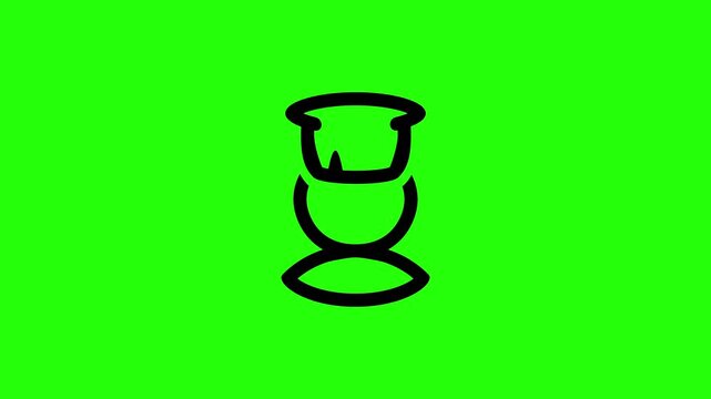 Premium 4K horizontal video featuring a professional culinary chef avatar wearing a traditional white toque hat bouncing. Energetic popup element ideal for restaurant menu cooking footage.