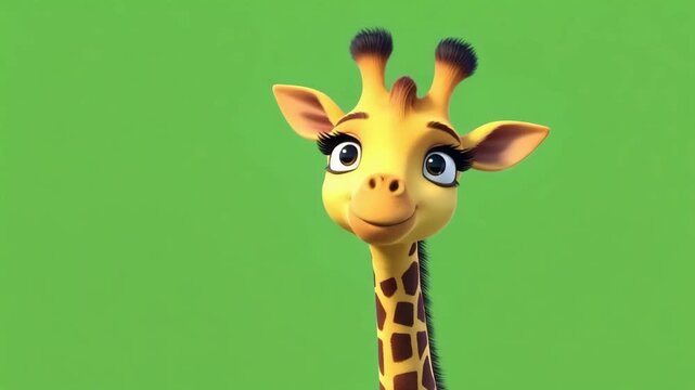 Cute Cartoon Giraffe Heads Peeking from Behind, Animated, Stock Footage