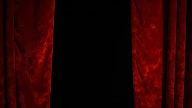Red curtain stage background, red curtain bra opening moment