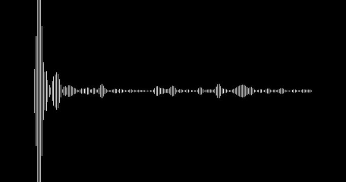 Abstract audio sound visualizer wave spectrum animation on a transparent background animation. Digital voice recorder effect futuristic music equalizer 