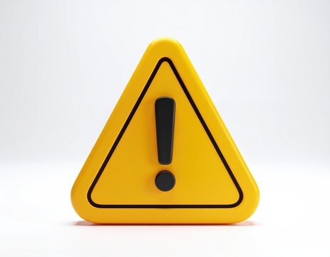 Yellow triangle warning sign with black exclamation mark