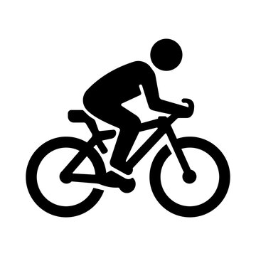 Cyclist silhouette riding mountain bike professional athlete symbol flat vector illustration of person on bicycle in motion activity exercise healthy lifestyle outdoor hobby.