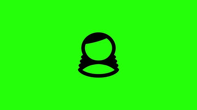 Beautiful 4K horizontal motion clip of an elegant lady user avatar icon with stylized layered wavy hair bouncing. Lively popup asset ideal for beauty fashion membership customer account menus.