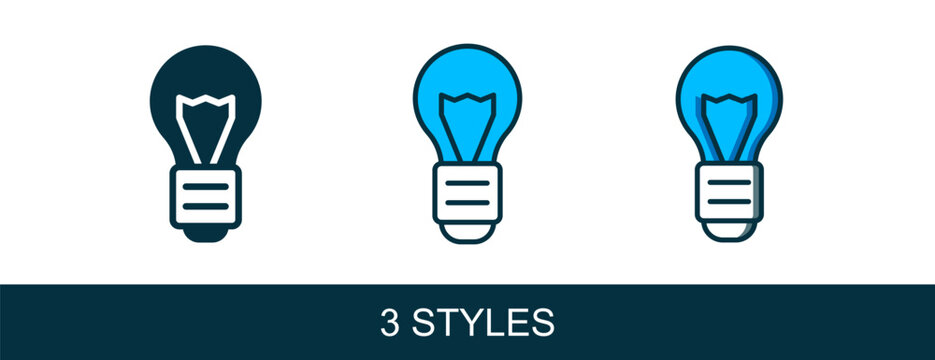 Filled outline Creative lamp light idea icon isolated on white background. Concept ideas inspiration, invention, effective thinking, knowledge and education. Vector