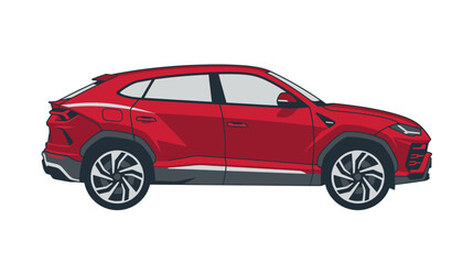 Obraz premium Red Luxury SUV Illustration - High Performance Crossover Vehicle Graphic
