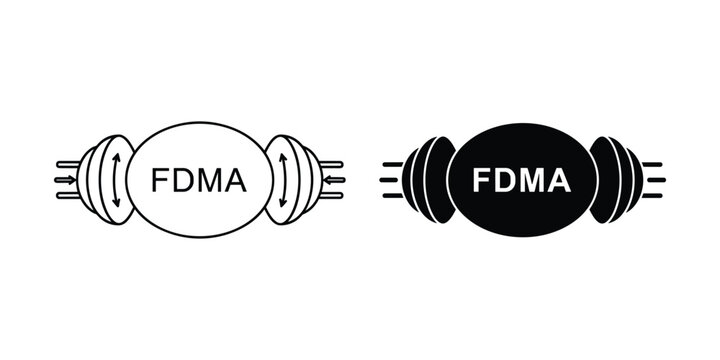 Frequency Division Multiple Access technology concept with signal waves and data transmission