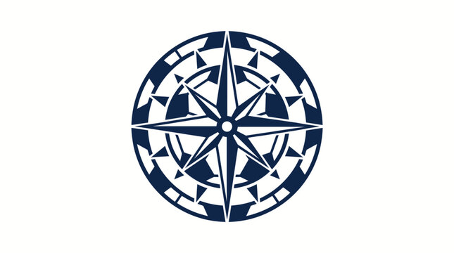 Vintage Nautical Compass Rose Icon for Navigation and Adventure Design
