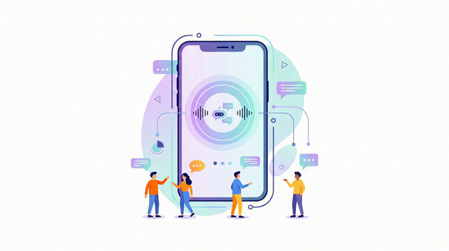 Voice assistant technology on smartphone communication app