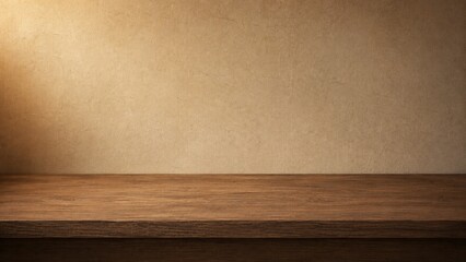 Naklejka premium Minimal Japanese Wabi Sabi Wooden Product Display Background和紙壁と木台の和モダン商品背景