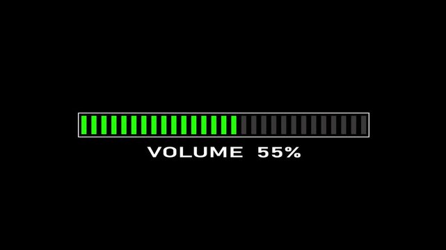 A beautiful digital speaker volume controller animation.Abstract 0 to 100 volume,mixer,noise,sound animation on black background.