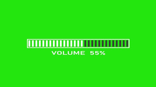A beautiful digital speaker volume controller animation.Abstract 0 to 100 volume,mixer,noise,sound animation on green background.