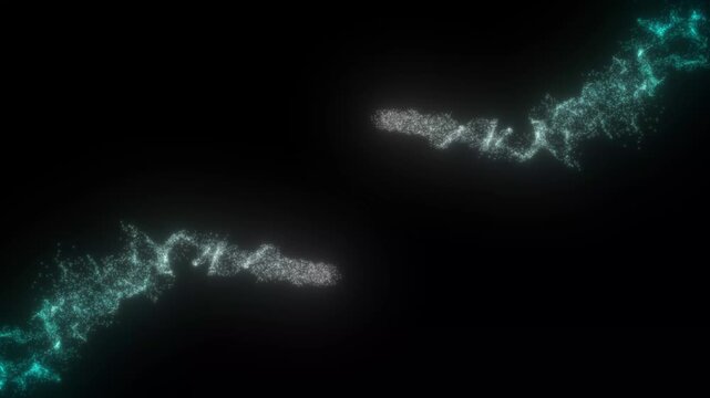 Light blue bright particle wave for logo reveal video, glow magical fairy dust particles line. Explosion video production quality footage, ProRes 4444, 4k