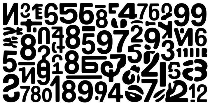 Digits cyber code pattern typography with glitch holes and bold stencil shapes for futuristic tech backgrounds