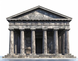 Obraz premium Ancient stone temple with grand columns and triangular pediment
