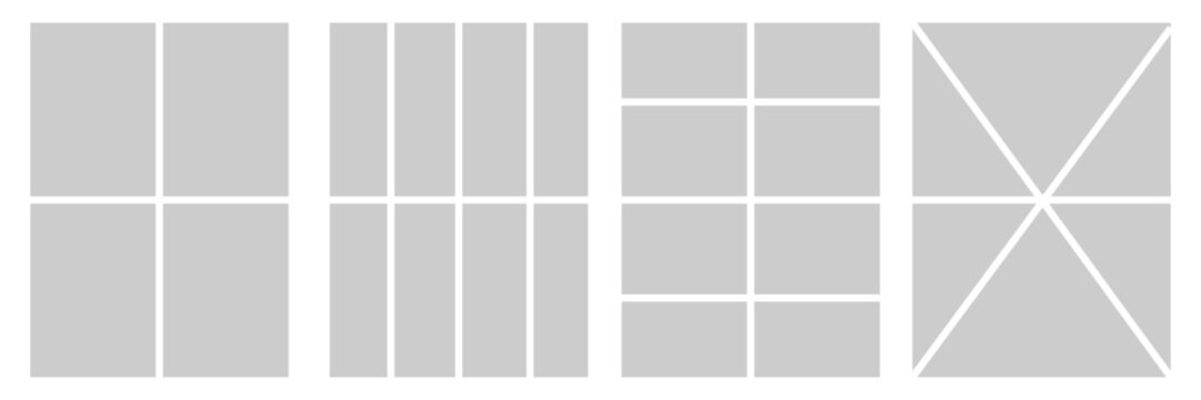 Set of comic 4 frame photo collage layout