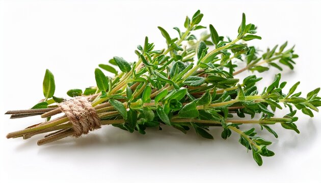 isolated fresh thyme on a white background