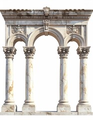 Obraz premium Elaborate ornate classical architectural arcade with three arches and four columns
