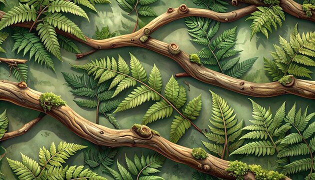Close-up of a vibrant green pine tree branch with brown pine cones.