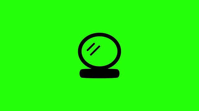 4K horizontal video clip showcasing a handy female compact mirror tinder pocket bouncing cleanly. Clean popup icon graphic for daily makeup application cosmetic touching videos in landscape format.