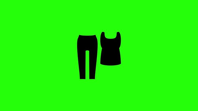 4K horizontal video clip showcasing a casual female tank top shirt and long slim pants trousers outfit bouncing. Clean popup icon graphic for modern women activewear clothing boutique retail media.