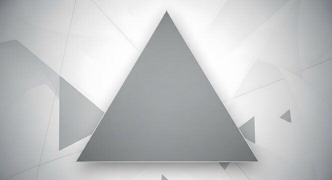Abstract Geometric Triangle Composition in Monochrome Gray.