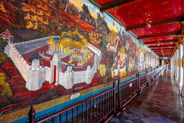 Ramakien mural paintings at Wat Phra Kaew in Bangkok © Emad Aljumah