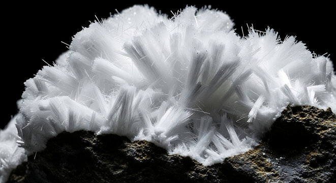Microscopic view of hazardous chrysotile asbestos mineral fibers on rock illustrating health risks like mesothelioma lung cancer and the urgency for professional